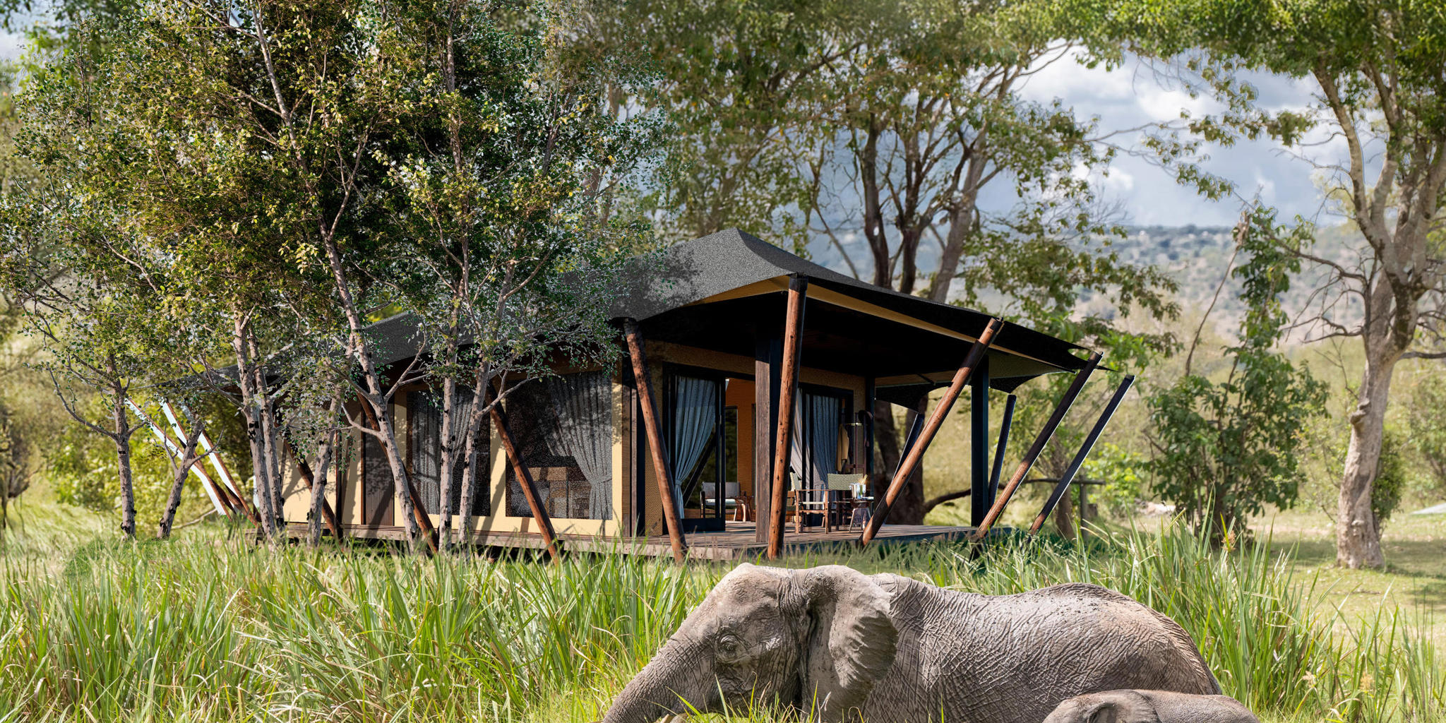 Wilderness Mara new luxury tented suite on the Mara River in the Mara Triangle, Masai Mara